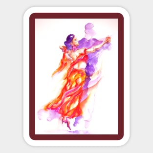 ballroom dancer in red Sticker